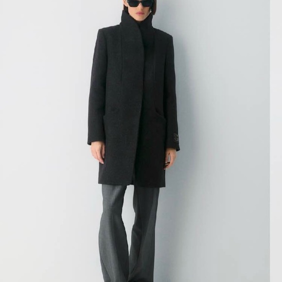 Aritzia Dark Gray Trench Coat - Picture 2 of 3